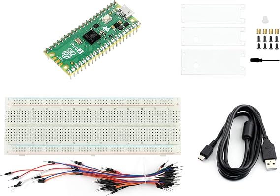 はんだ付け済みRaspberry Pi Pico 2マイクロコントローラーボードスターターキット、Rasp Pi RP2350マイクロコントローラーチップに基づき、デュアルコアとデュアルアーキテクチャデザイン、最大150MHzで動作、4つのアイテム