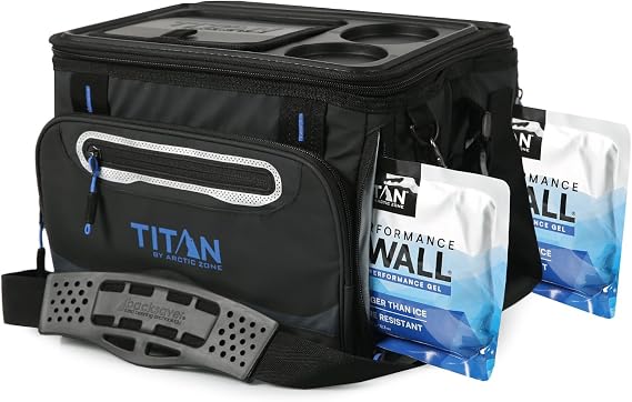 Titan by Arctic Zone Foldable Cooler with Ice Pack and Bottle Opener, Insulated Bag with Shoulder Strap and Leakproof Liner for Beach, Travel and Camping
