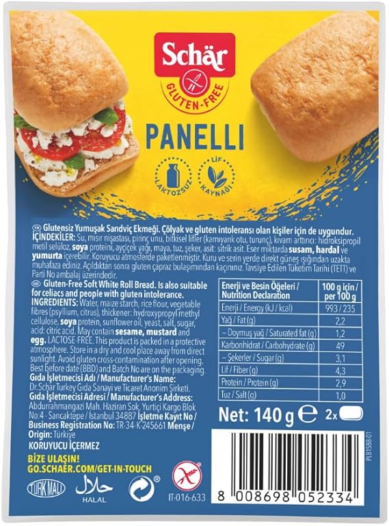 Schär Panelli Glutensiz Sandviç Ekmek 140gr