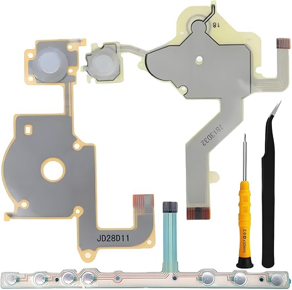 Direction Cross Button Replacement Left Key Volume Right Keypad Flex Cable for Sony for PSP 2000 2004, Left Right Button Line Accessory for PSP 2001 2008 2002 2003 with Repair Tools