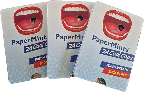 Mint Flavour Papermints CoolCaps Blister Pack (3 x Pack (72 caps), Mint)