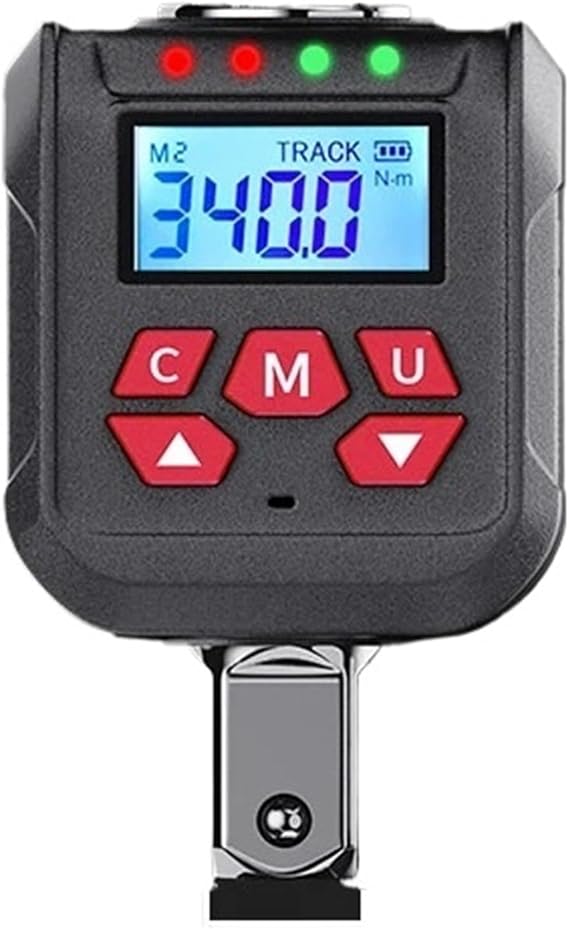Digital Torque Adapter Kit, 1/2"+1/4"+3/8" Drive 10-400Nm ±2% 500 Memory & 9 Presets Bike/Car/Industrial Torque Tester Intuitive Display(10-200N.m)