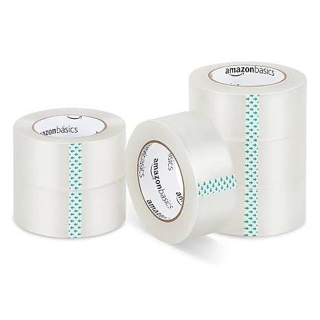 Amazon Basics Packing OPP Tape Scotch Tape Width 48mm x Length 100m Double Length 6-piece Clear