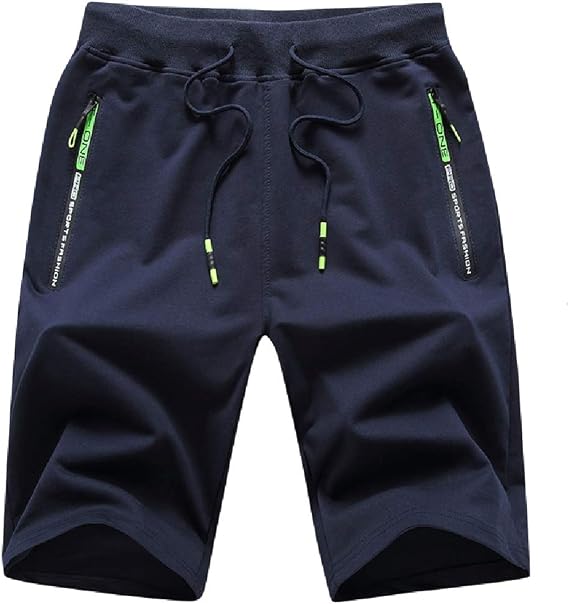 JustSun Shorts Men Sport Running Shorts with Zipper