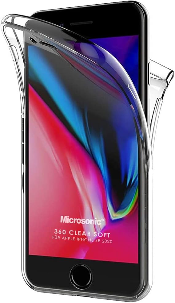 Microsonic Apple iPhone SE 2020 için Kılıf 6 tarafı tam full koruma 360 Clear Soft Şeffaf [iPhone SE 2020 ile Uyumlu Kılıf - Şeffaf]