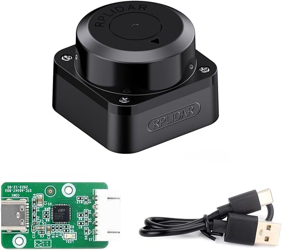 Waveshare Slamtec RPLIDAR C1 Laser Ranging Sensor, 360° Omnidirectional Lidar, Millimeter-Level High Definition, Anti-Interference and Anti-Adhesion, Compact and Easy to Integrate