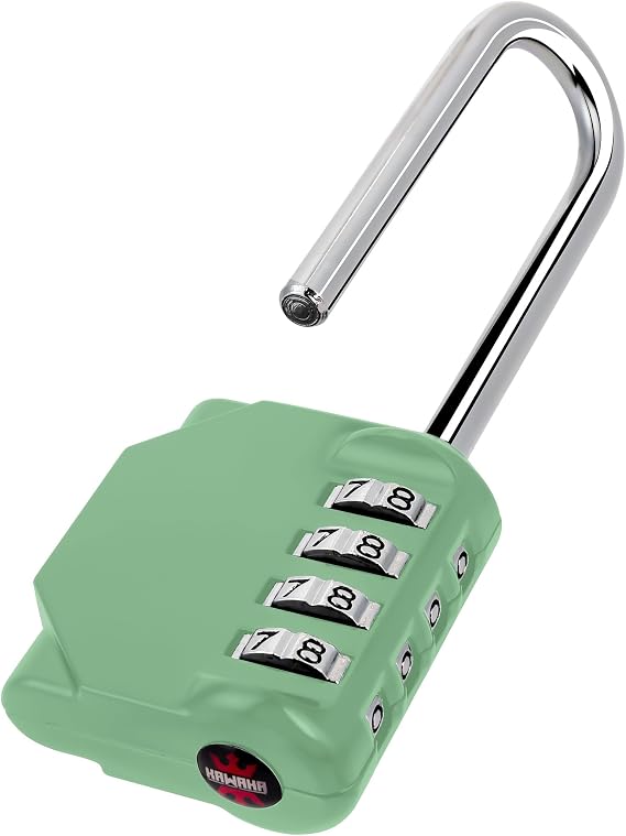 CL21KG Combination Lock, 2.6" Long Shackle 4 Digit Combination Lock, Your Own Combination for Gym, Locker, School, Gates, Doors, Toolbox, Hasps and Storage