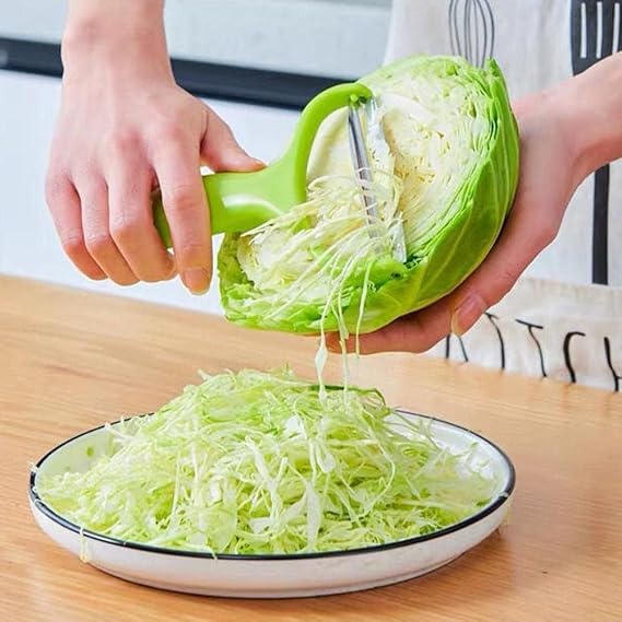 Green Cabbage Shredder,Vegetable Cutter Cabbage Slicer,Stainless Steel Fruit Vegetable Potato Peeler Graters Kitchen Must Have for Home Restaurants Kitchen Utensils (18 * 12cm)