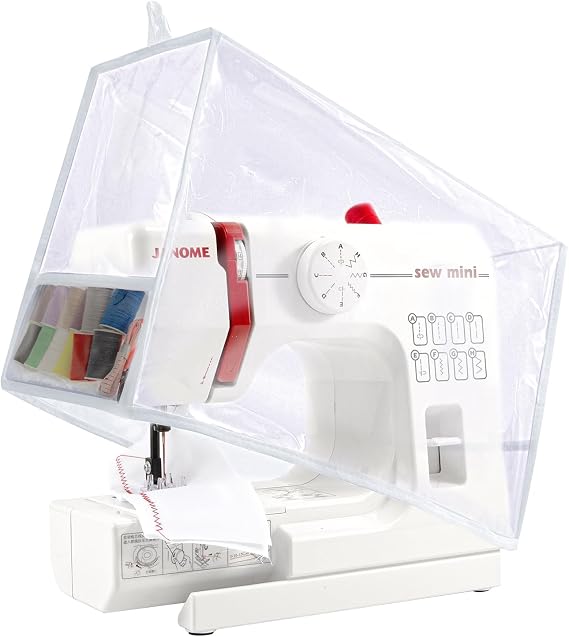 Sewing Machine Cover with Storage Pockets,Protective Dust Cover for Sewing Machine, Sewing Machines Dust Covers Compatible with Singer Brother Machines (clear)