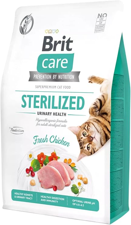 Brit Care Urinary Health, İdrar Yolu Problemi Olan Kısırlaştırılmış Kediler İçin, Tahılsız, Hipoalerjenik, Taze Tavuk Etli Kuru Mama, 7 kg [Enerji Sınıfı A+]