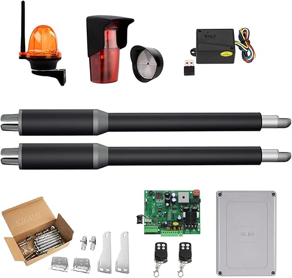 Automatic Gate Opener Kit for Driveway 200KGS Dual Arms Swing Door Operator Motor Actuator Closer Access Control Driveway Gate Motor Easy Installation and Operation