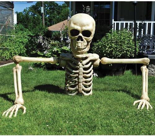 Struts 4 Ft Skeleton Grave Ground Breaker Halloween Prop - Posable Giant Yard Decoration for Haunted House