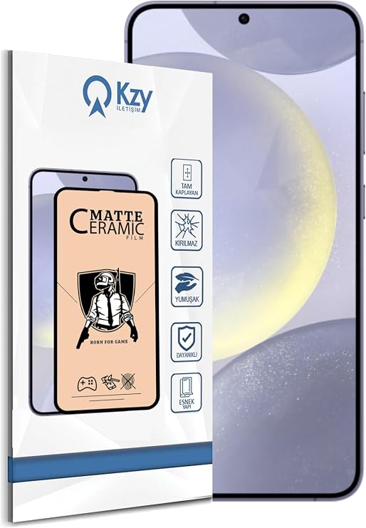 KZY İLETİŞİM Samsung Galaxy S24 ile Uyumlu Tam Kaplayan Mat Seramik Nano Esnek Ekran Koruyucu Cam
