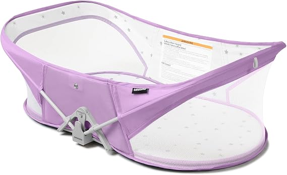 beberoad Portable Small Baby Bed Travel Cot, Foldable Lightweight, Purple