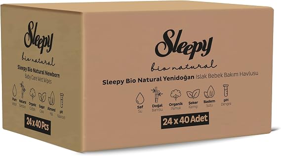Sleepy Bio Natural Yenidoğan Islak Bebek Bakım Havlusu 24X40 Adet