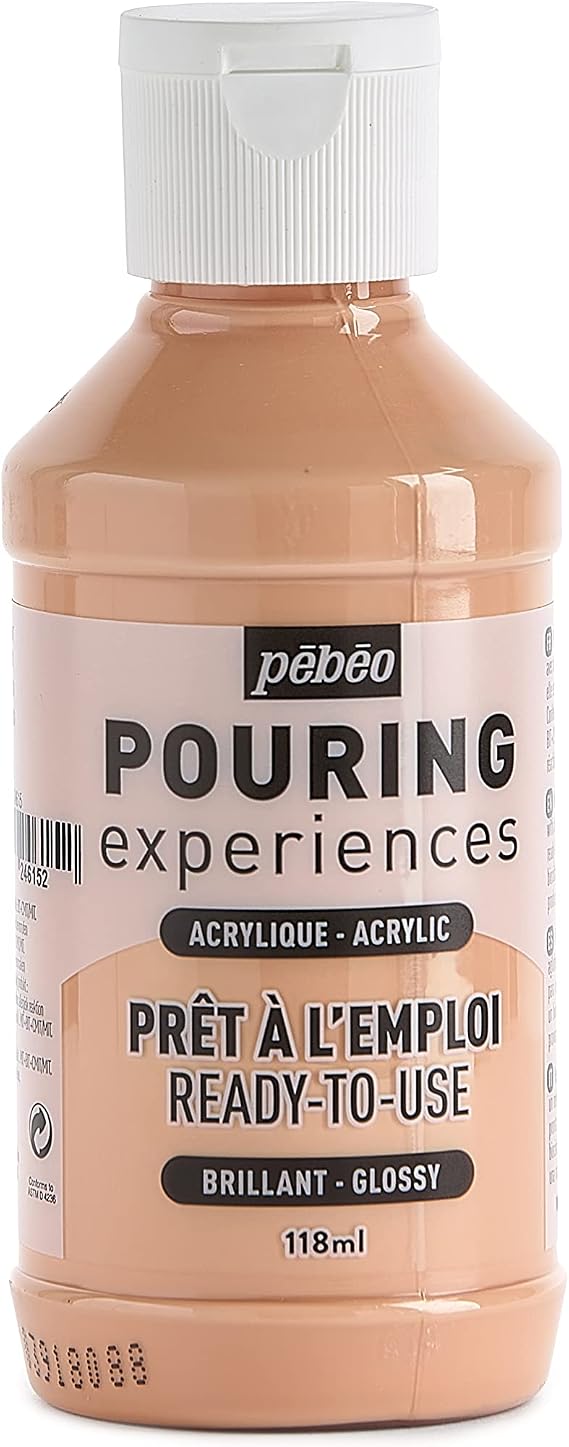 Pebeo Pouring Experiences-Ready-to-Use Premixed Acrylic Paint-Ideal for Fluid Art, Pink, 118 ml