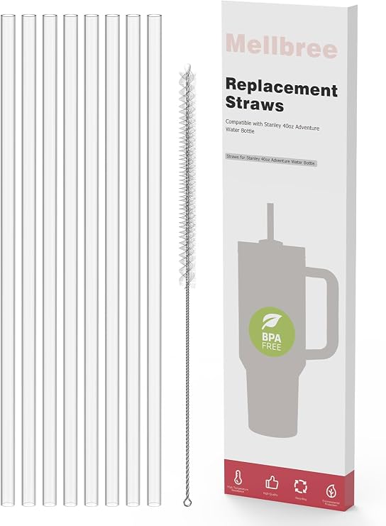 Mellbree 8Pcs Replacement Straw Compatible with Stanley Cup 40oz