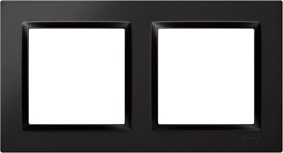 Simon – Wall Switch Frame, 2 Elements, Compatible with Simon 10 Mechanisms, for Indoors, Easy to Mount, Compatible with Pushbutton, Committor and Schuko Plug, Black