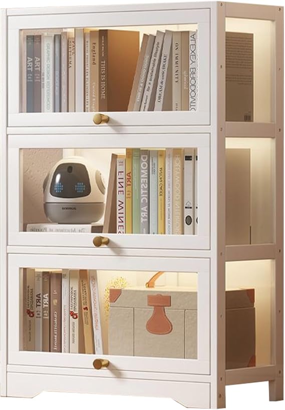 Display cabinets,Display Cabinet Acrylic display cabinets display cabinet Figures and, High Gloss Tall Display Cabinet for Kids Playroom, Bedroom(60 x 33 x 106 cm, 3 layer, White)