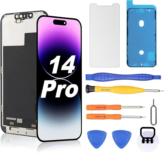 NB+ Replacement Screen for iPhone 14 Pro LCD Retina Full HD Display Digitizer with Fully Repair Tool Kits, Screen Protector, Waterproof Tape