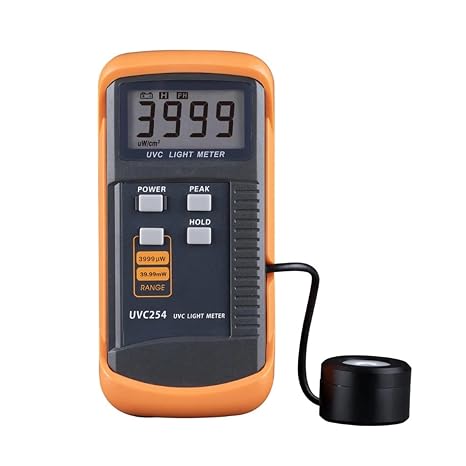 UVB Tester, 254 Light Meter Narrow-band Spectrum 248nm-262nm Digital UV Radiation Intensity Detector Resolution:1uW/cm2 UV Meter