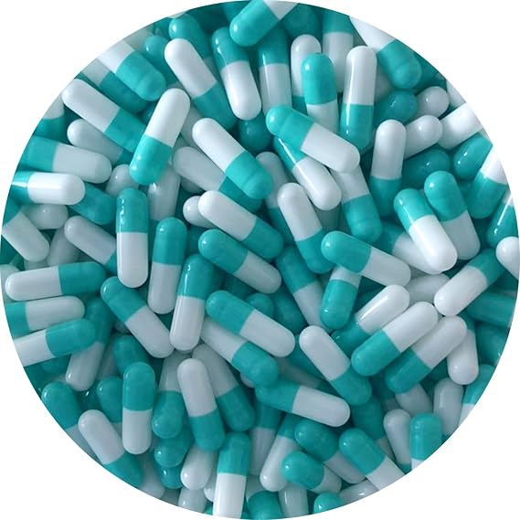 Pure Capsules® Size 2 Empty Capsule Light Green/white-Size 2 Light Green white Empty Gelatin Capsules Gelatine Hard Pill capsule - Self Fill,Kosher,Non-GMO, SGS Certified,Gluten Free (10000)