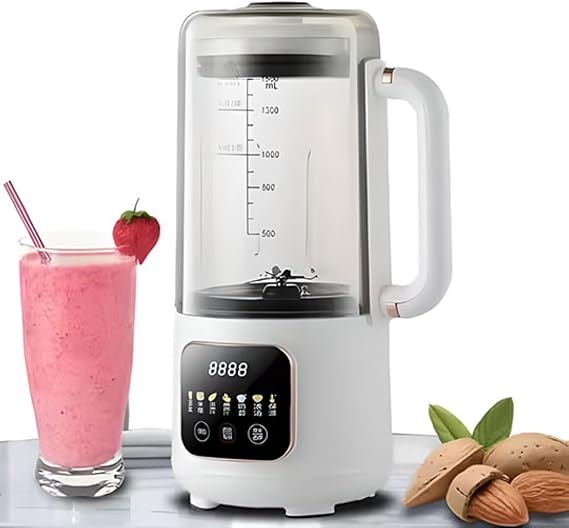 Nut Milk Maker, 1500Ml Automatic Soy Milk Maker with Self-Cleaning, Auto-Clean, Keep Warm Function, 24H Timer for Homemade Almond and Oat Milk