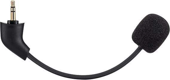 Alphatec Replacement Game Mic for Kingston HyperX Cloud, Cloud X and Cloud II 2nd Version Gaming Headset on PS4 PS5 Xbox One Nintendo Switch PC, 3.5mm Detachable Boom Microphone