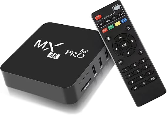 TV Box Smart Android HD 4K MXQ Pro WiFi Android 11.1 Quad Core Media Player HDMI AV Component Output Video Music Photo Playback 4K TF Card USB Memory External 1+8GB