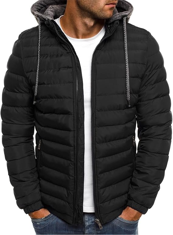 Winter Jacket Men Puffer Padded Coat Lightweight Quilted Jacket