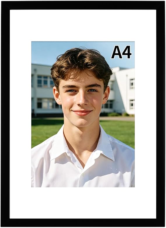 A4 Black Photo Frame, Organic Glass Explosion-Proof A4 Picture Frame