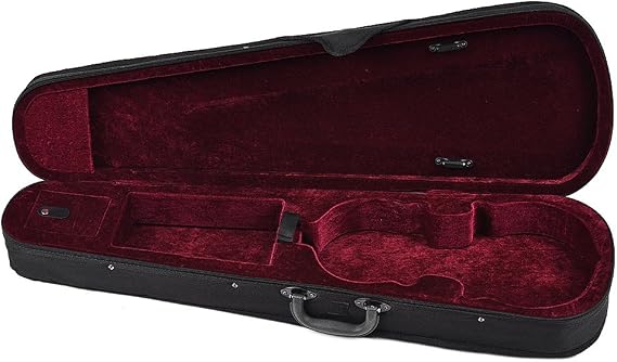 Professional 4/4 Full Size Violin Triangle Shape Case Box Hard & Super Light with Shoulder Straps for Stradivarius Violins Burgundy