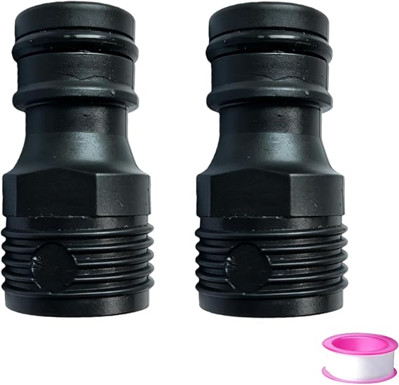 CZSYZCZS 2 Pack Garden Hose Tap Connector,1/2 inch Male Threaded Connector for Pipe1/2'' BSP Watering Fittings Faucet Adapter Quick (ABS 1/2 Thread)