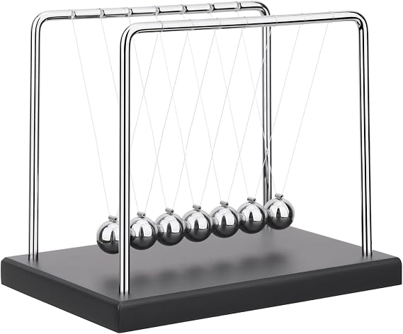 Newtons Cradle Balance Balls Science Physics Gadget Desktop Decoration Kinetic Motion Toy for Home and Office(7 Beads)