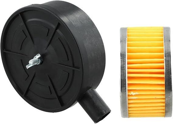 Air Compressor Muffler and Air Filter Kit, 20mm Intake Noise Reducer Silencer with Replacement Cartridge for Piston Pumps, Plastic and Paper Construction, Black(1 piece set)