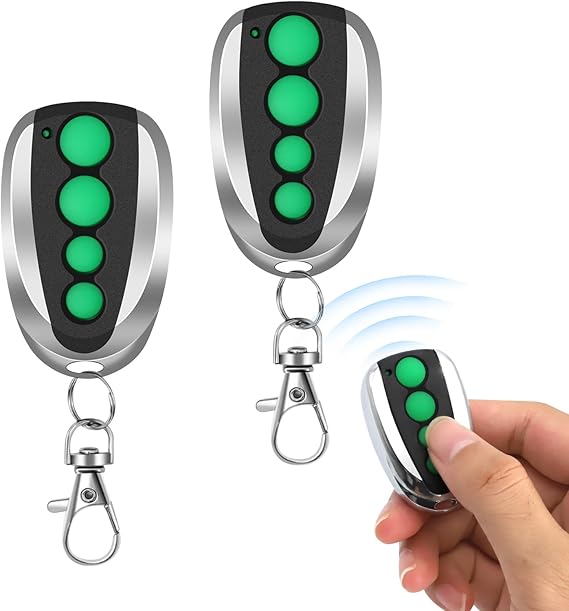 2 Pack Garage Door Remote Compatible with TOPENS M12, Garage Door Opener with 4-Button Wireless Transmitter for Automatic Swing Sliding Gate Opener Garage Door Opener