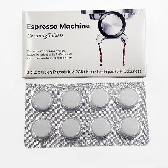 Coffee Machine Cleaning Tablets for, Quick Dissolve Descaling & Coffee Oil Remover, Hard Water Scale Remover, Urnex Alternative For Barista Supplies, 8 Count