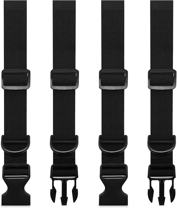 2 Pair Backpack Chest Strap, Adjustable Sternum Strap with Slide D-Ring, Non-Slip Backpack Straps, Quick Release Chest Belt for School Travel Hiking Jogging Biking Camping(Black)