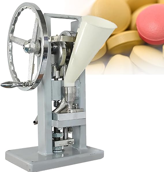 Manual Tablet Press Machine, 0-2000 Pieces/Hour Adjustable Thickness 0-6mm for Home Lab Use