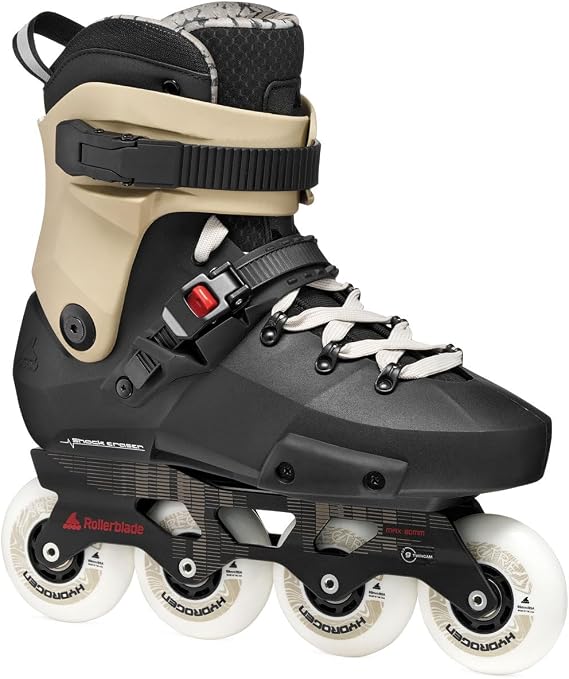 Rollerblade Twister XT Freeskate Urban Black/Sand/Red Skates with Hydrogen Spectre 80mm Wheels and Extruded Aluminium Guide (42-42.5)