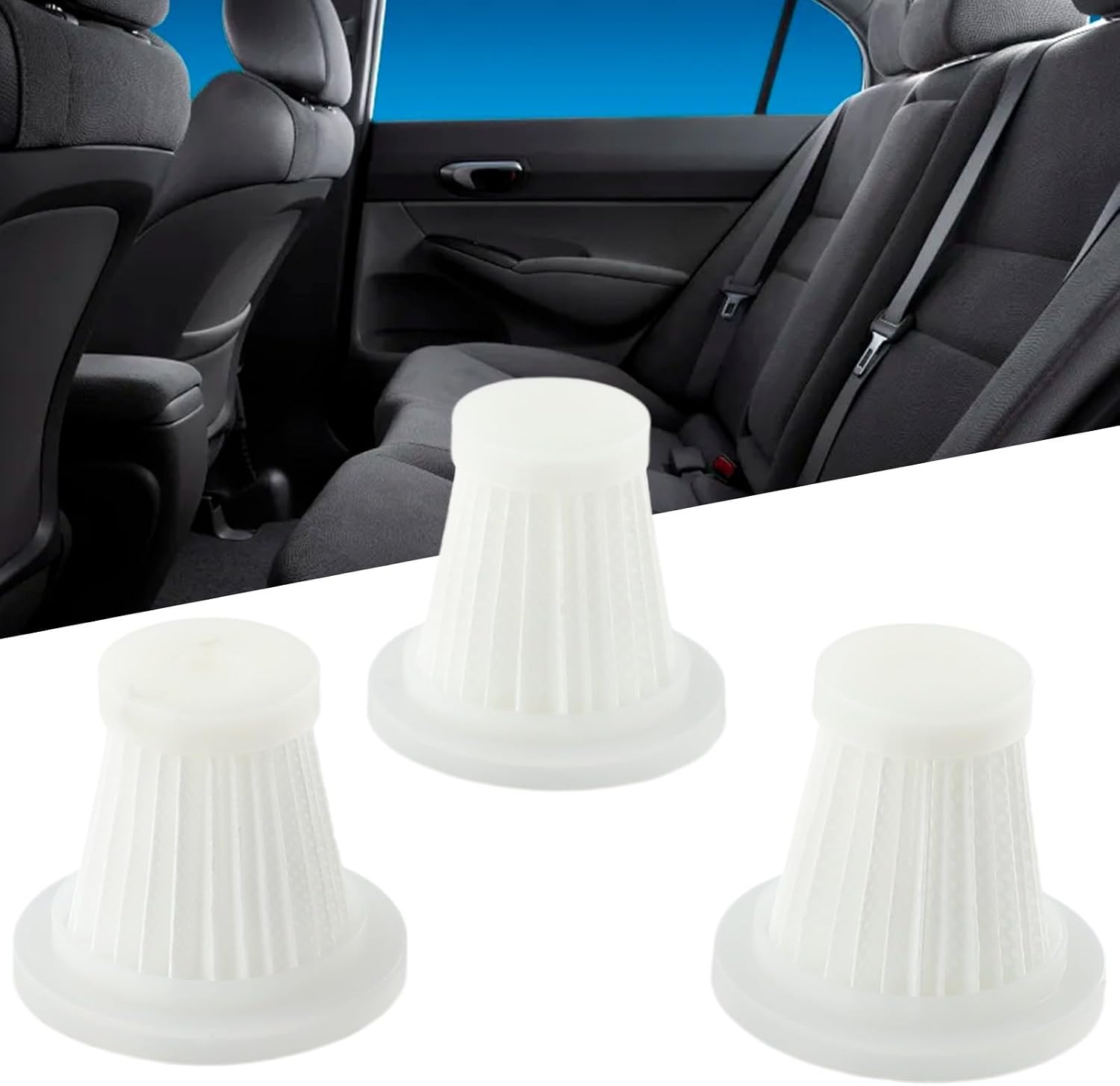 Washable Filter Compatible with For Mini Wireless Vacuum Cleaner for Routine Maintenance and Sustained Particulate Filtration (3 PACK)