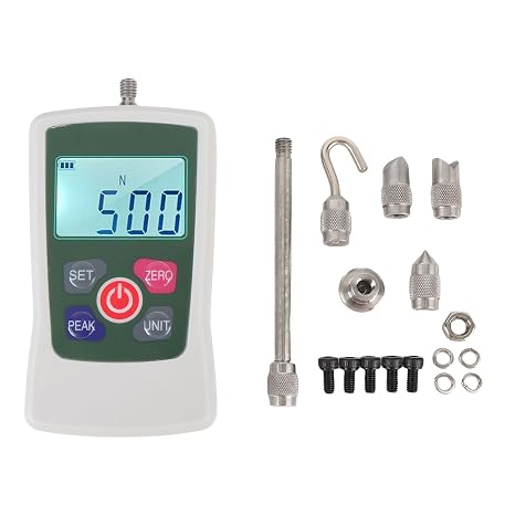 100N Digital Force Gauges, Portable Push Pull Gauges, Push and Pull Tester with Units N LB Kg Oz, Storage Case, Auto Backlit LCD, Auto Power Off, Buzzer Alarm Function, 1%