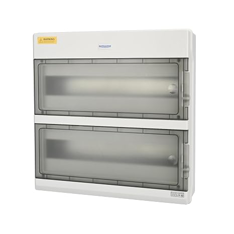 Mollom 36 Way Power Distribution Box with Bus Bars and Din Rail