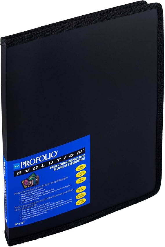 Itoya Art Profolio Evolution 8x10in. Photo Size 24 Sheets for 48 Pictures Black - Itoya EV-12-7