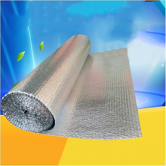 Aluminum Foil Rubber Insulation Board,Double Sided Reflective Heat Radiant Barrier Aluminum Foil Insulation,Thermal And Vapor Barrier,For Attics,Windows,Garages,RV's,Ducts,2mm（THK）,1*5M(5m²) [Energy Class A]