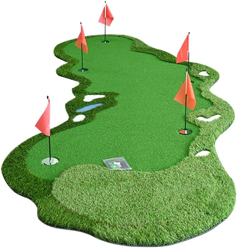 Putting Green Mats Set, Golf Training Aid Put With Ball And Flags, Golf Practicing Putt Green Carpet For Balcony Backyard Indoor Outdoor(Green 0.5cm,1x3m)