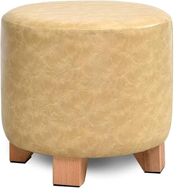 Solid Wood Foot Stool Ottoman - Versatile Footrest & Dressing Table Stool Creative Shoe Bench Stylish Footrest for Sofa - 29x35cm Bei-Lar
