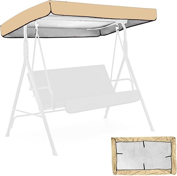 Swing Canopy Replacement 75x47x7" Waterproof UV Resistant Dustproof Lightweight Swing Canopy Replacement Top for Outdoor Patio GardenHome Décoration
