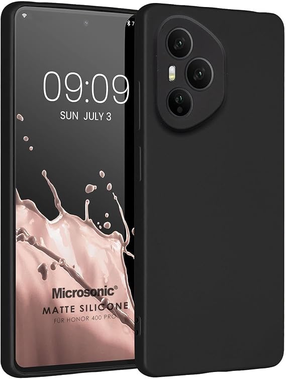 Microsonic Matte Silicone Honor 400 Pro için Kılıf Siyah [Honor 400 Pro ile Uyumlu Kılıf - Siyah]