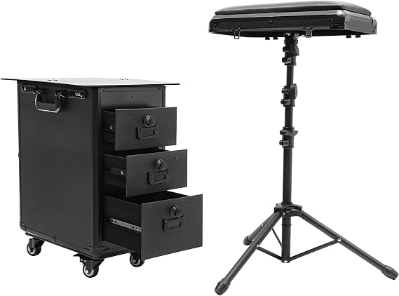 Rolling Makeup Train Case with Table Makeup Trolley Professional Portable Travel Case Organizer Box Trolley Salon Station 42 * 28 * 53cm